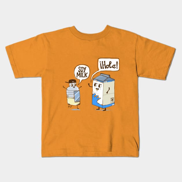 Soy Milk Kids T-Shirt by Pixelmania